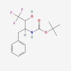 molecular formula C15H20F3NO3 B6142029 tert-butyl N-(4,4,4-trifluoro-3-hydroxy-1-phenylbutan-2-yl)carbamate CAS No. 1311317-58-4