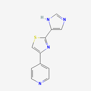 molecular formula C11H8N4S B6142236 4-[2-(1H-imidazol-5-yl)-1,3-thiazol-4-yl]pyridine CAS No. 1251923-70-2
