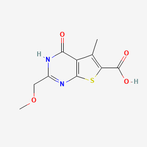 2-(methoxymethyl)-5-methyl-4-oxo-3H,4H-thieno[2,3-d]pyrimidine-6-carboxylic acid