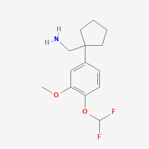 {1-[4-(difluoromethoxy)-3-methoxyphenyl]cyclopentyl}methanamine