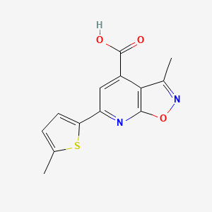 3-methyl-6-(5-methylthiophen-2-yl)-[1,2]oxazolo[5,4-b]pyridine-4-carboxylic acid