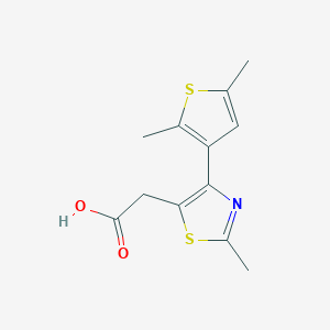 molecular formula C12H13NO2S2 B6142415 2-[4-(2,5-dimethylthiophen-3-yl)-2-methyl-1,3-thiazol-5-yl]acetic acid CAS No. 929974-19-6