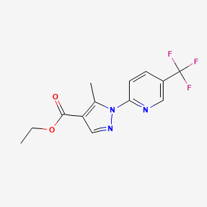 molecular formula C13H12F3N3O2 B6142425 ethyl 5-methyl-1-[5-(trifluoromethyl)pyridin-2-yl]-1H-pyrazole-4-carboxylate CAS No. 956571-72-5