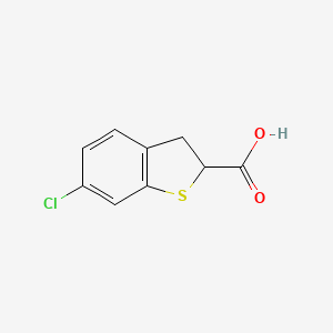 molecular formula C9H7ClO2S B6142465 6-chloro-2,3-dihydro-1-benzothiophene-2-carboxylic acid CAS No. 26018-74-6