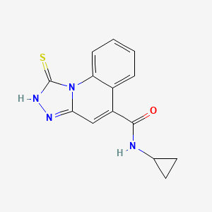 molecular formula C14H12N4OS B6142477 N-cyclopropyl-1-sulfanyl-[1,2,4]triazolo[4,3-a]quinoline-5-carboxamide CAS No. 930396-28-4