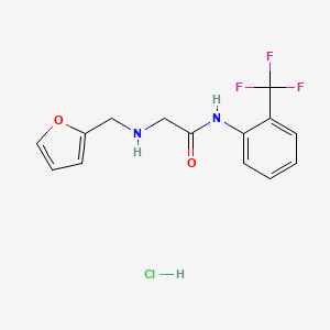 molecular formula C14H14ClF3N2O2 B6142496 2-{[(furan-2-yl)methyl]amino}-N-[2-(trifluoromethyl)phenyl]acetamide hydrochloride CAS No. 1049771-97-2