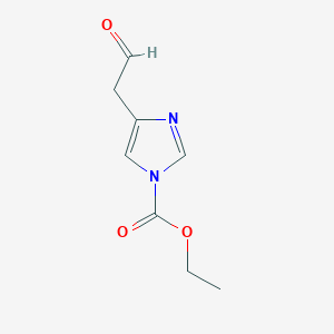 molecular formula C8H10N2O3 B061425 Ethyl 4-(2-oxoethyl)-1H-imidazole-1-carboxylate CAS No. 172498-95-2
