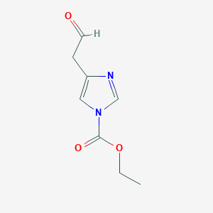 molecular formula C8H10N2O3 B061425 (1-Ethoxycarbonyl-imidazol-4-yl)acetaldehyde CAS No. 172498-95-2