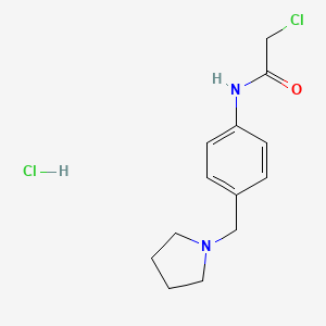 2-chloro-N-[4-(pyrrolidin-1-ylmethyl)phenyl]acetamide hydrochloride