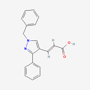 (2E)-3-(1-benzyl-3-phenyl-1H-pyrazol-4-yl)prop-2-enoic acid