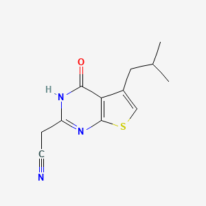 2-[5-(2-methylpropyl)-4-oxo-3H,4H-thieno[2,3-d]pyrimidin-2-yl]acetonitrile
