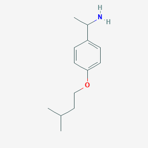 molecular formula C13H21NO B6142698 1-[4-(3-methylbutoxy)phenyl]ethan-1-amine CAS No. 107411-49-4