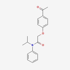 molecular formula C19H21NO3 B6142769 2-(4-acetylphenoxy)-N-phenyl-N-(propan-2-yl)acetamide CAS No. 180508-17-2