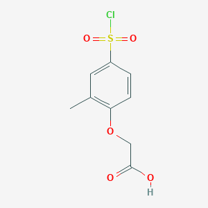 molecular formula C9H9ClO5S B6142777 2-[4-(chlorosulfonyl)-2-methylphenoxy]acetic acid CAS No. 23095-23-0