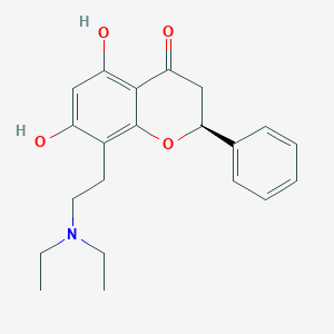 molecular formula C21H25NO4 B061428 4H-1-Benzopyran-4-one, 2,3-dihydro-8-(2-(diethylamino)ethyl)-5,7-dihydroxy-2-phenyl-, (S)- CAS No. 183051-60-7