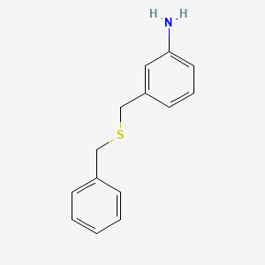 molecular formula C14H15NS B6142918 3-[(benzylsulfanyl)methyl]aniline CAS No. 1019394-69-4