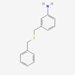 B6142918 3-[(benzylsulfanyl)methyl]aniline CAS No. 1019394-69-4