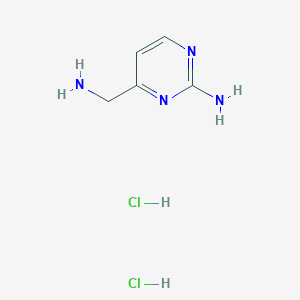 molecular formula C5H10Cl2N4 B6143271 4-(aminomethyl)pyrimidin-2-amine dihydrochloride CAS No. 1171900-24-5