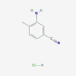 molecular formula C8H9ClN2 B6143306 3-amino-4-methylbenzonitrile hydrochloride CAS No. 1221722-18-4