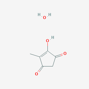 molecular formula C6H8O4 B061434 4-Hydroxy-5-methyl-4-cyclopentene-1,3-dione monohydrate CAS No. 179990-31-9