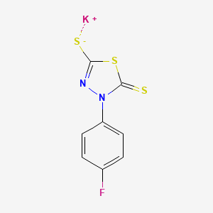 molecular formula C8H4FKN2S3 B6143491 potassium [4-(4-fluorophenyl)-5-sulfanylidene-4,5-dihydro-1,3,4-thiadiazol-2-yl]sulfanide CAS No. 1015533-23-9