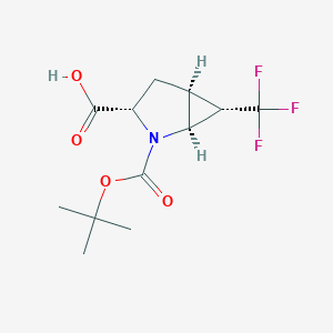 molecular formula C12H16F3NO4 B6144013 (1S,3S,5S,6S)-2-(tert-butoxycarbonyl)-6-(trifluoromethyl)-2-azabicyclo[3.1.0]hexane-3-carboxylic acid CAS No. 1060742-21-3