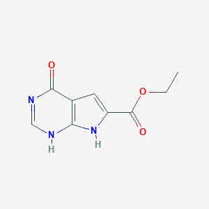 molecular formula C9H9N3O3 B061447 Ethyl 4-hydroxy-7H-pyrrolo[2,3-d]pyrimidine-6-carboxylate CAS No. 187724-99-8