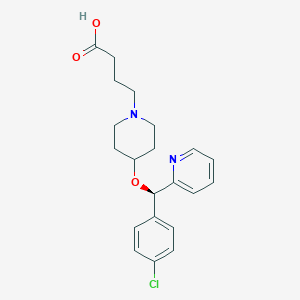 molecular formula C21H25ClN2O3 B061449 4-[4-[(R)-(4-chlorophenyl)-pyridin-2-ylmethoxy]piperidin-1-yl]butanoic acid CAS No. 190730-41-7