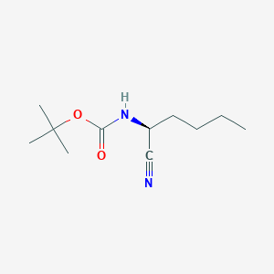 molecular formula C11H20N2O2 B061452 Carbamic acid, (1-cyanopentyl)-, 1,1-dimethylethyl ester, (S)-(9CI) CAS No. 180994-28-9