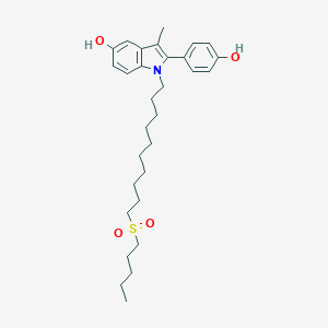 molecular formula C30H43NO4S B061454 2-(4-Hydroxyphenyl)-3-methyl-1-(10-pentylsulfonyldecyl)-5-indolol CAS No. 177583-70-9