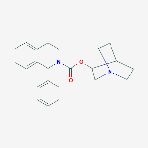molecular formula C23H26N2O2 B061492 1-azabicyclo[2.2.2]oct-8-yl (1S)-1-phenyl-3,4-dihydro-1H-isoquinoline-2-carboxylate CAS No. 180272-14-4
