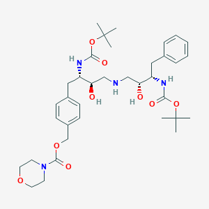 [4-[(2S,3R)-3-hydroxy-4-[[(2R,3S)-2-hydroxy-3-[(2-methylpropan-2-yl)oxycarbonylamino]-4-phenylbutyl]amino]-2-[(2-methylpropan-2-yl)oxycarbonylamino]butyl]phenyl]methyl morpholine-4-carboxylate