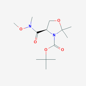 molecular formula C13H24N2O5 B061499 (R)-3-Boc-4-(Methoxymethylcarbamoyl)-2,2-dimethyloxazolidine CAS No. 167102-62-7
