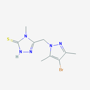 5-(4-Bromo-3,5-dimethylpyrazol-1-ylmethyl)-4-methyl-1,2,4-triazole-3-thiol