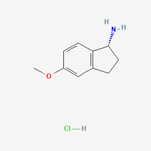 B6157587 (1R)-5-methoxy-2,3-dihydro-1H-inden-1-amine hydrochloride CAS No. 1637453-85-0