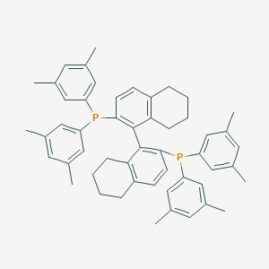 molecular formula C52H56P2 B061636 [1-[2-Bis(3,5-dimethylphenyl)phosphanyl-5,6,7,8-tetrahydronaphthalen-1-yl]-5,6,7,8-tetrahydronaphthalen-2-yl]-bis(3,5-dimethylphenyl)phosphane CAS No. 190003-83-9