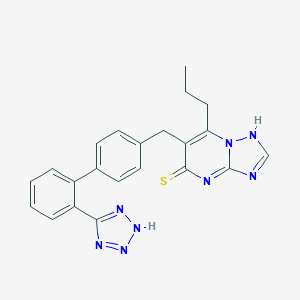 molecular formula C22H20N8S B061689 (1,2,4)Triazolo(1,5-a)pyrimidine-5(1H)-thione, 7-propyl-6-((2'-(1H-tetrazol-5-yl)(1,1'-biphenyl)-4-yl)methyl)- CAS No. 168152-67-8