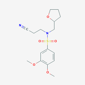 N-(2-cyanoethyl)-3,4-dimethoxy-N-(oxolan-2-ylmethyl)benzenesulfonamide