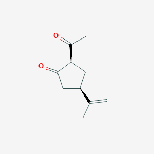 molecular formula C10H14O2 B061696 (2R,4R)-2-acetyl-4-prop-1-en-2-ylcyclopentan-1-one CAS No. 165173-39-7