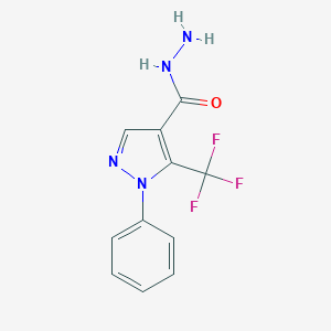 molecular formula C11H9F3N4O B061703 1-苯基-5-(三氟甲基)-1H-吡唑-4-甲酰肼 CAS No. 175137-32-3