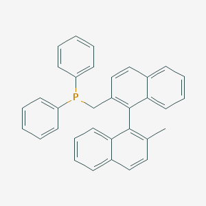 molecular formula C34H27P B061724 [1-(2-Methylnaphthalen-1-yl)naphthalen-2-yl]methyl-diphenylphosphane CAS No. 175648-45-0