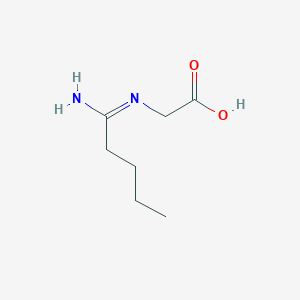 molecular formula C7H14N2O2 B061729 Pentanimidoylamino-acetic acid CAS No. 193140-43-1