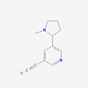 molecular formula C12H14N2 B061732 3-Ethynyl-5-(1-methyl-2-pyrrolidinyl)pyridine CAS No. 179120-51-5