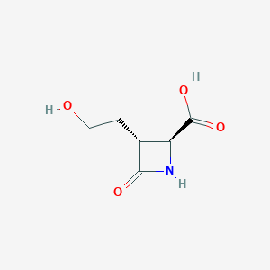 molecular formula C6H9NO4 B061741 (2S,3R)-3-(2-Hydroxyethyl)-4-oxoazetidine-2-carboxylic acid CAS No. 169061-45-4