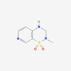 molecular formula C7H9N3O2S B061750 2-Methyl-3,4-dihydropyrido[4,3-e][1,2,4]thiadiazine 1,1-dioxide CAS No. 163136-98-9