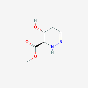 molecular formula C6H10N2O3 B061751 3-Pyridazinecarboxylic acid, 2,3,4,5-tetrahydro-4-hydroxy-, methyl ester, trans- CAS No. 193528-08-4