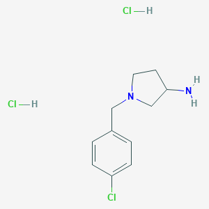 molecular formula C11H17Cl3N2 B061756 1-(4-氯苄基)-吡咯烷-3-胺二盐酸盐 CAS No. 169452-11-3