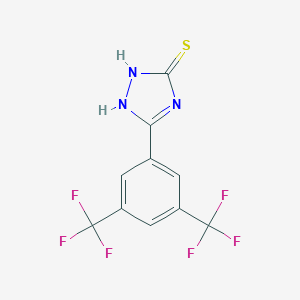 molecular formula C10H5F6N3S B061770 5-(3,5-Bis(trifluoromethyl)phenyl)-1H-1,2,4-triazole-3(2H)-thione CAS No. 175276-77-4