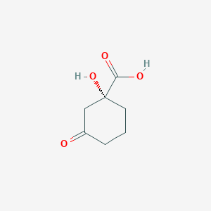molecular formula C7H10O4 B061783 Cyclohexanecarboxylicacid, 1-hydroxy-3-oxo-, (R)-(9CI) CAS No. 183134-62-5