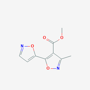 molecular formula C9H8N2O4 B061784 5-(5-Isoxazolyl)-4-methoxycarbonyl-3-methylisoxazole CAS No. 175277-13-1